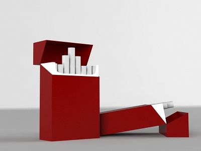 Cigarette Pack On 3D Max 3d cigarette floor red render vray white