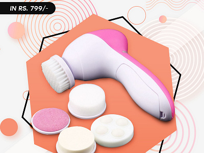 Beauty Care Massager abstract branding creative design fashion illustration photoshop typography vector web website