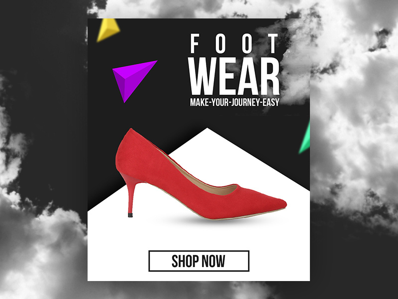 Foot Wear Banner Design web typography photoshop fashion design abstract