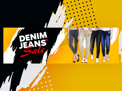 Jeans Sale Banner Design abstract branding creative design fashion illustration photoshop typography vector web