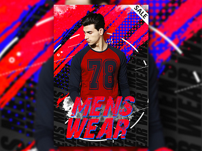 Men's Wear Banner Design abstract branding creative design fashion flat gradient design illustration minimal photoshop type typography vector web website