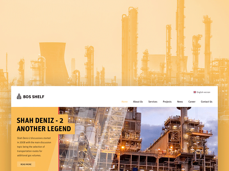 Bos Shelf website azerbaijan behance construction design factory oil site ui web