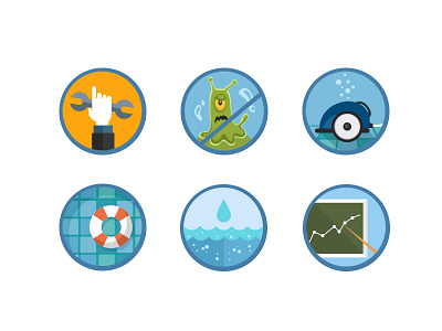 Icon set for Pool Service by Contorra Family on Dribbble