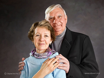 Old Couple Portrait Painting couple painting portrait painting