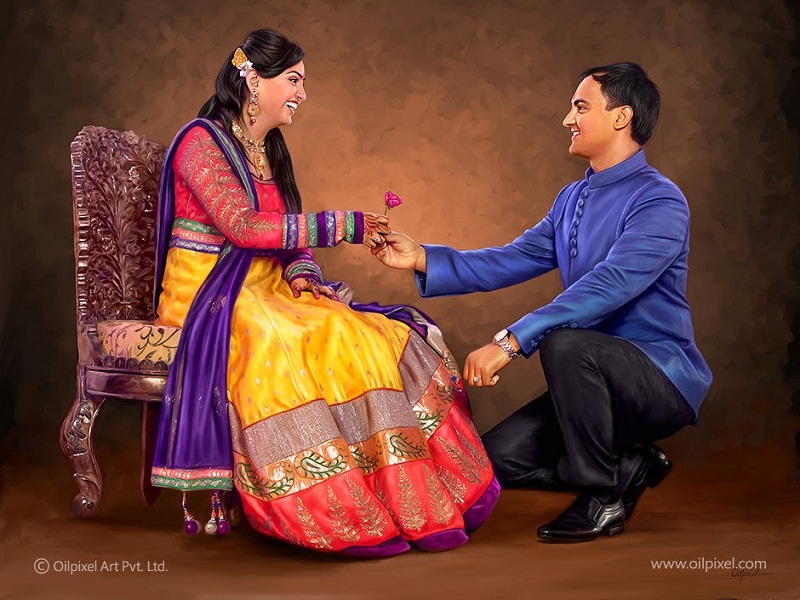 couple ring ceremony digital painting by kapil vaishnani on dribbble couple ring ceremony digital painting