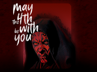 May the 4th be with you art darth maul design digital art digital illustration geek illustration lettering lettering art star wars star wars art star wars day