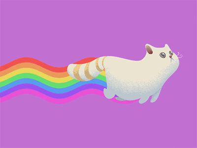 Calling Card Set : Cute Animals cat gif nyan rainbow