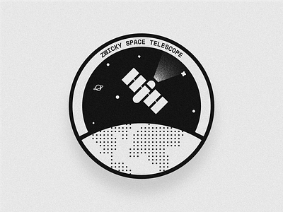 Zwicky Space Telescope affinity badge design expedition grainy logo nasa noise observer space telescope texture universe