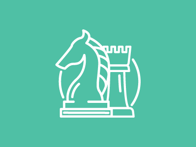 Strategy Icon horse icon illustration knight line rook strategy