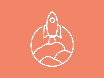 Product Launch Icon icon illustration launch line space ship