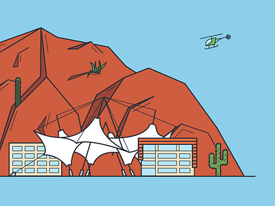 Scottsdale Illustration arizona helicopter illustration mountain red scottsdale skysong