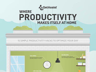 Productivity Infographic bedroom building illustration infographic kitchen office productivity