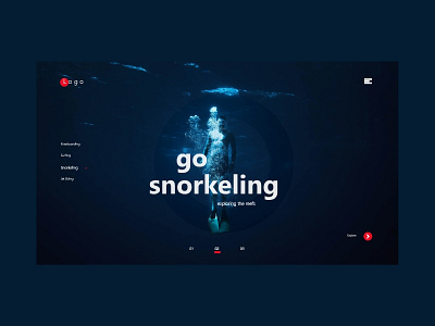 Go Snorkeling Concept UI Design adventure branding concept design concept ui design interaction design minimal prototype ui uidesign user interface design userinterface uxui vector