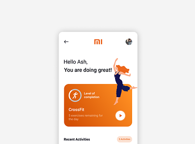 MI Fit app concept redesign branding concept design design interaction design minimal prototype ui uidesign user interface design userinterface uxui