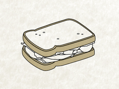 Sandwich food hatching print sandwich