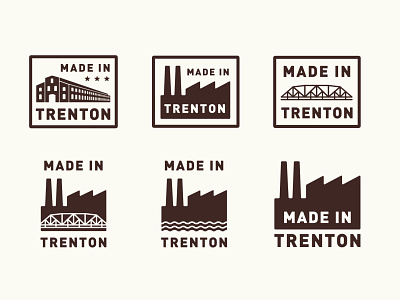 "Made In Trenton" badge bridge factory illustraton industrial industry label newjersey nj trenton trentonmakes