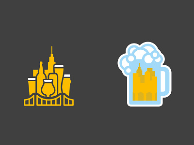 NYC Beer Tour Logo Concepts beer beer mug brewery brewing bridge city cityscape glasses mug new york new york city nyc