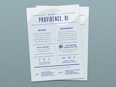 Wedding Welcome Bag Info Cards card icon icons print design providence rhode island typography wave wedding welcome bag