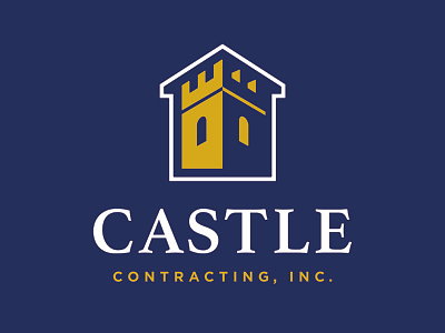 Final Castle Logo Design builder castle contractor house serif turret