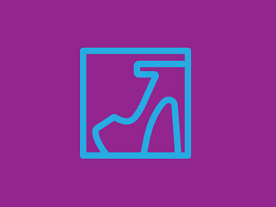 Stiletto icon logo neon purple shoe square stiletto
