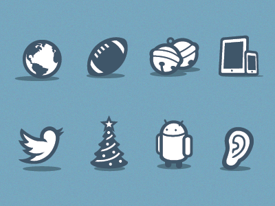 Oh, You Know, Just Some Icons. android bells bird ear football globe icons ipad iphone mobile tree twitter