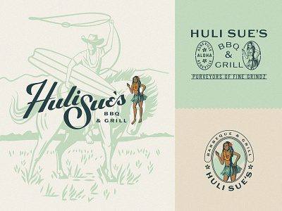 Huli Sue's Brand Identity and Secondary Marks asheville pin up