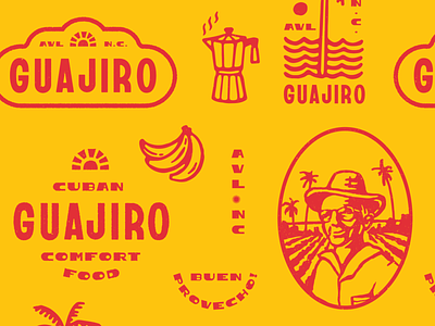 Cuban Food Truck 1960s asheville avl nc brand identity cuba cuban cuban food design farmer food food truck illustration logo north carolina pattern portrait restaurant branding secondary marks type lockup vintage