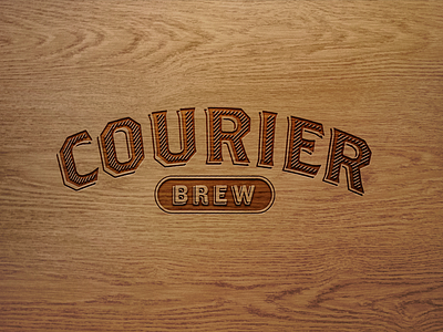 Courier Brew coffee engraving logo subscription box