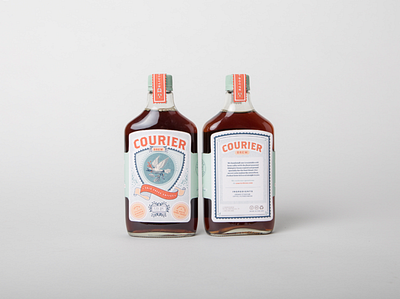 Courier Brew Product Shots bottle coffee illustration packagingdesign