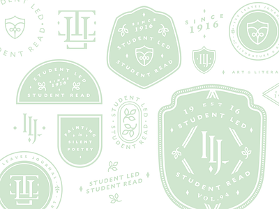 Ivy Leaves Badges WIP badge badge design drafts journal lockup publication student work