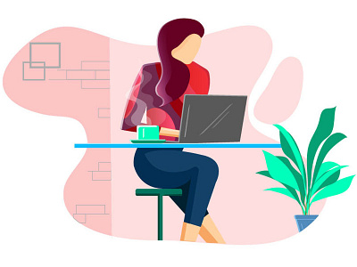 Coffee coffee computer dribbble girl hair hot invite leaf michael office pink plant red shot sunny work