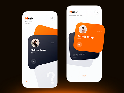 APP-Music List app design typography ui