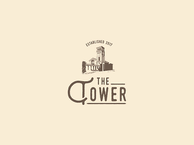 The Tower architecture design illustration logo restaurant retro tower vintage
