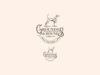 Grounds & Hounds animal branding coffee coffee bean design dog illustration logo vintage