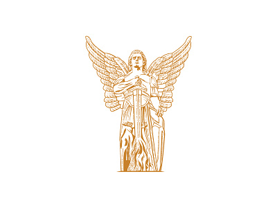 st michael archangel angel archangel illustration logo st michael archangel vector vintage wing