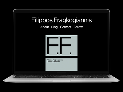 Studio Filippos Fragkogiannis black business card business cards design filippos fragkogiannis graphic design graphic designer greece initial logo initials logo laptop mockup macbook air neue haas grotesk studio filippos fragkogiannis typography typography design typography logo web design website design websites