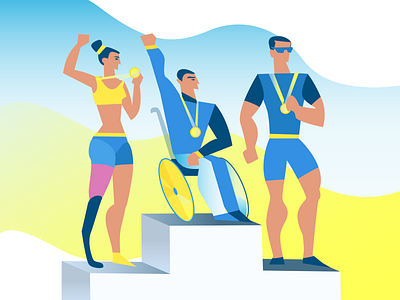 Paralympic champions graphic design illustration vector