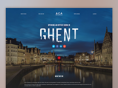 Landing page :: New office in Ghent about design gent ghent landing launch mockup page site social web website