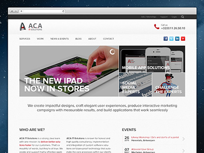 Website mockup ACA IT-Solutions design homepage mockup new site ui webdesign website