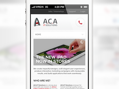 ACA IT-Solutions mobile website mockup design homepage iphone mobile mockup new site ui webdesign website
