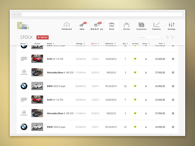 Car stock web app app audi bmw car cars dashboard design icon icons list mercedes stock ui web web app website