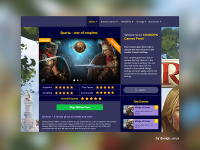 MMORPGs Games Review Site design divi theme ui ux webdesign wordpress wordpress design