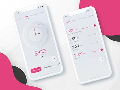 Clock App Design alarm app appdesign clock ios app