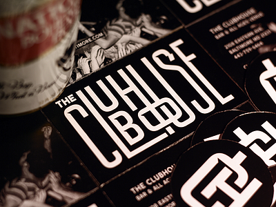 The Clubhouse branding dive bar identity lettering logo