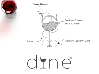 Dine UK Logo Process dine uk restaurant logo wine glass