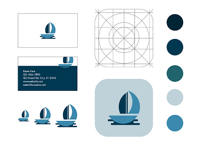 Sailboat Branding application icon brand branding design icon illustration illustrator logo mark minimal sailboat vector