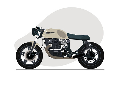 1980 Honda CX500-D Cafe Racer animation art design flat icon illustration minimal ui ux vector vector art