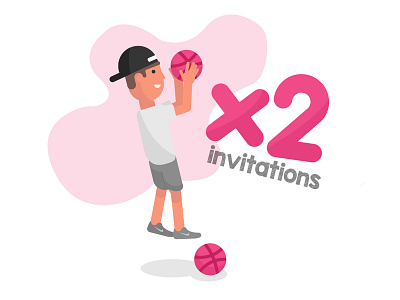 Dribbble Invites animation art brand branding design dribble flat icon illustration invitations minimal type vector vector art