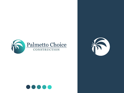Palmetto Choice Construction art blue brand branding character clean design flat graphic design icon identity illustration illustrator lettering logo minimal type typography vector vector art