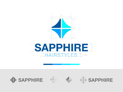 Sapphire Hairstyles art brand branding design flat hair illustration logo minimal type vector vector art
